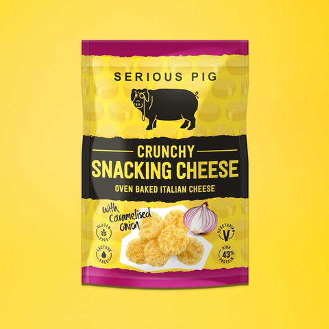 Crunchy Snacking Cheese with Caramelised Onion - Serious Pig