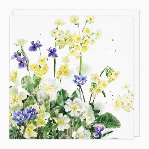 Primrose Violets Art Card