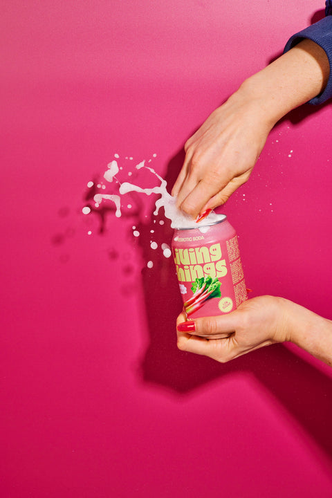 Rhubarb & Apple Prebiotic Soda - Living Things