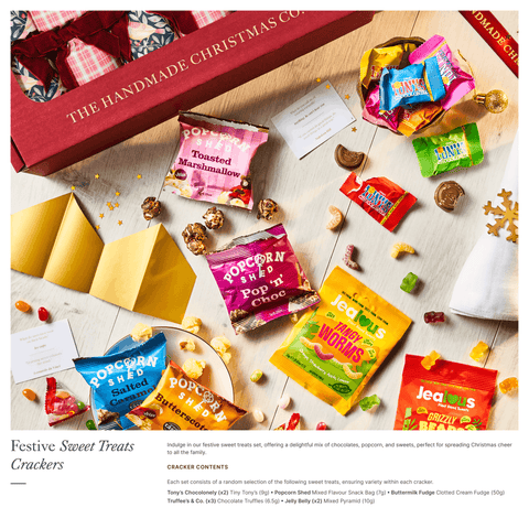 Partridge & Plaid Handmade Luxury Christmas Crackers - Festive Sweet Treats