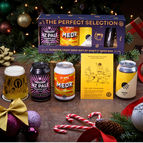 QWERTY Craft Beer Gift 3x cans plus glass