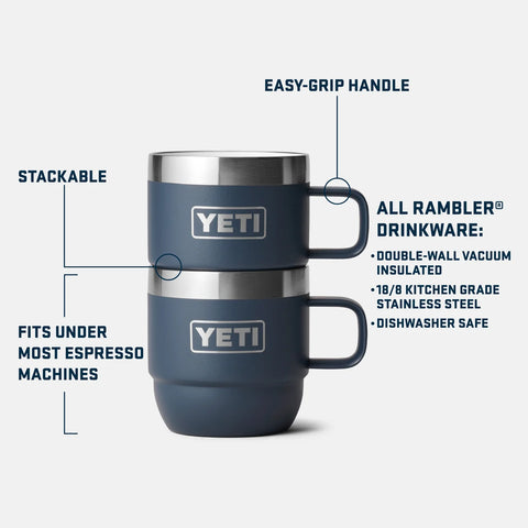 YETI Rambler 6oz Espresso Mugs 2PK - Navy