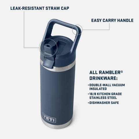 YETI Rambler 18oz Colour Straw Bottle - Seafoam