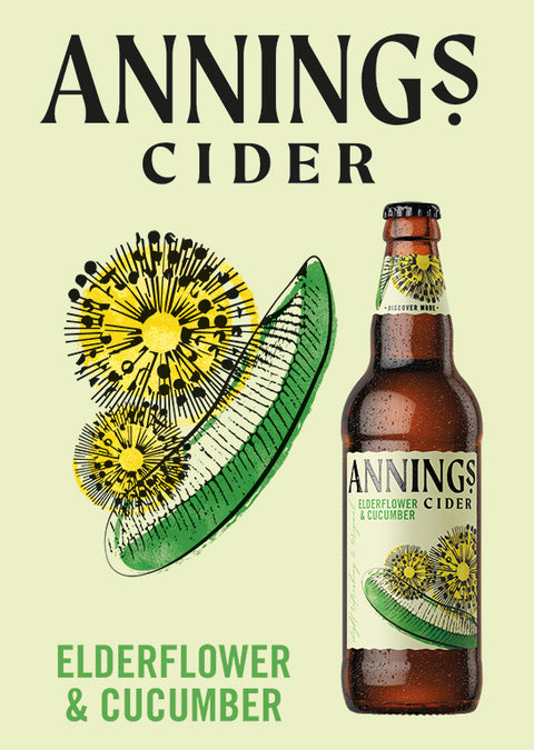 Annings Elderflower and Cucumber Cider 4% 500ml