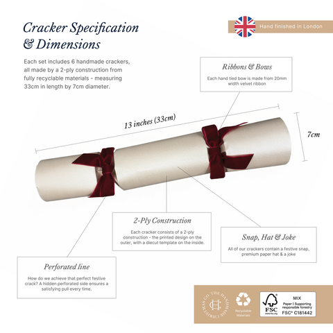 Partridge & Plaid Handmade Luxury Christmas Crackers - Festive Sweet Treats