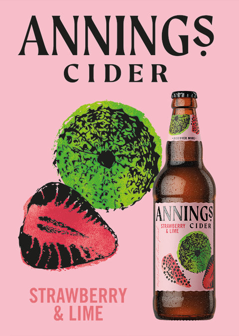 Annings Strawberry and Lime Cider 4% 500ml